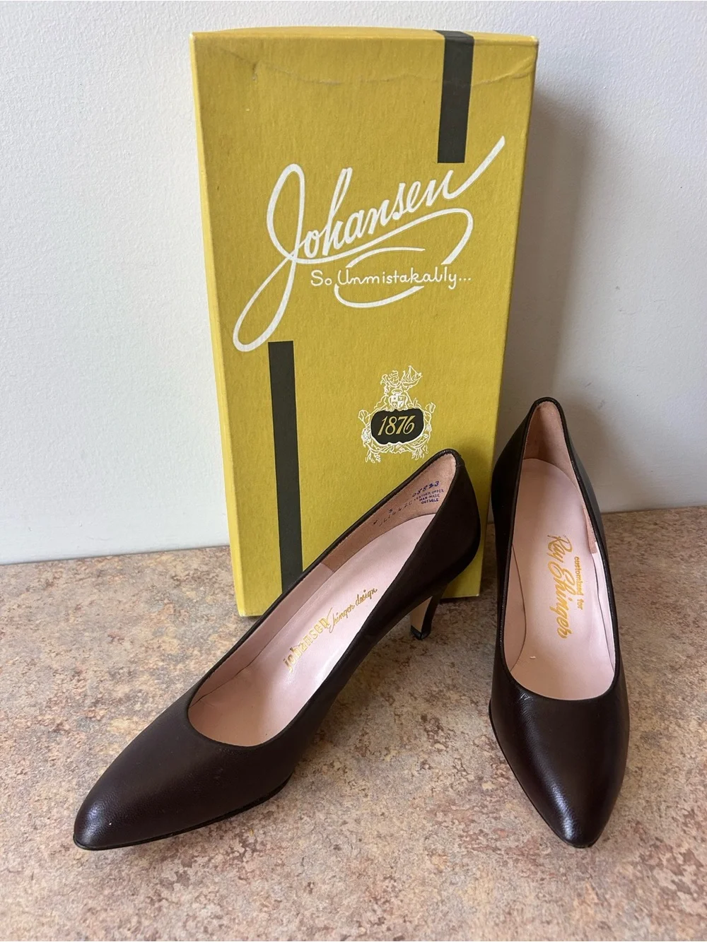 Vintage Johansen Deep Brown Leather Heels Customized for Ray Ehinger size 9N